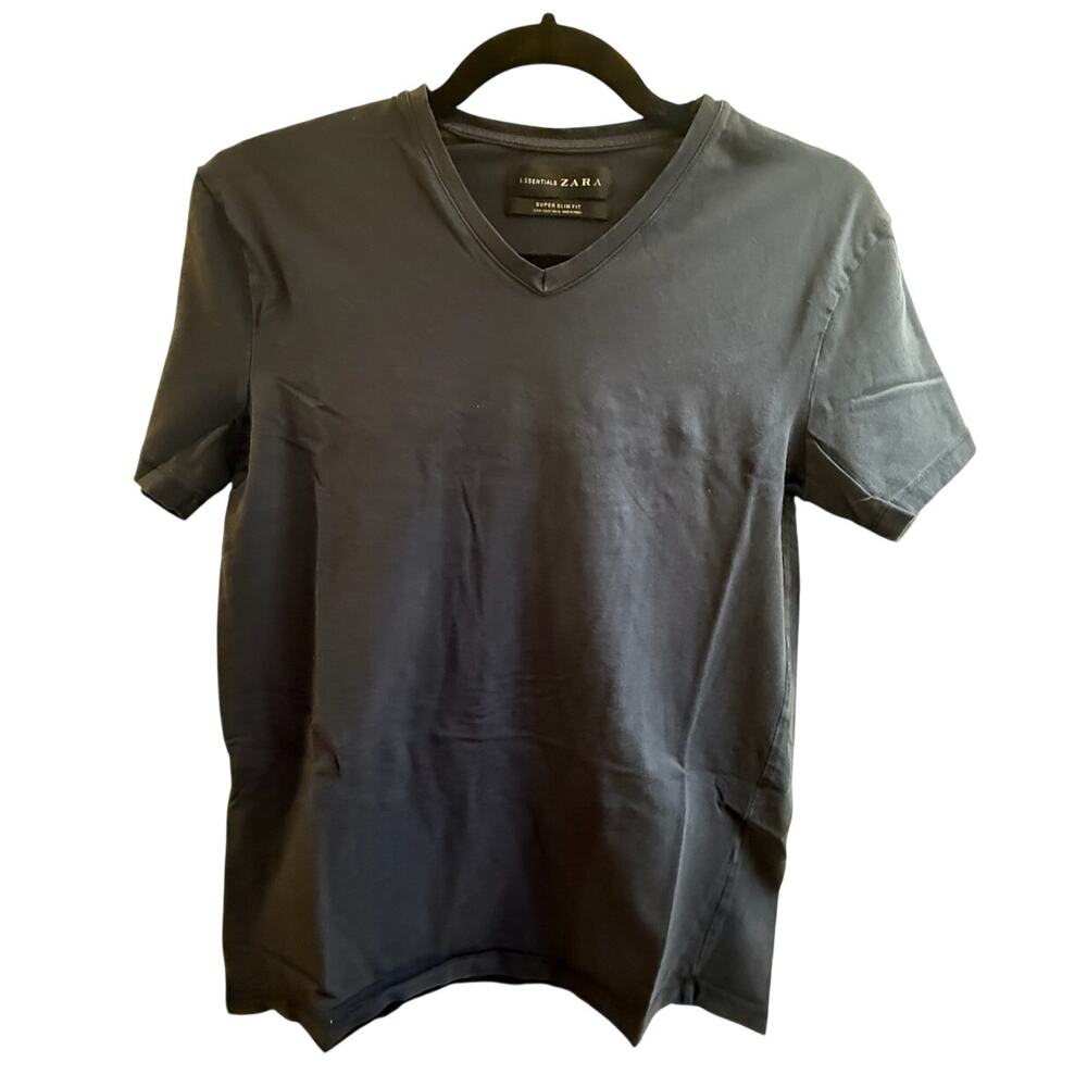 Zara Men's Slim Fit Navy T-Shirt